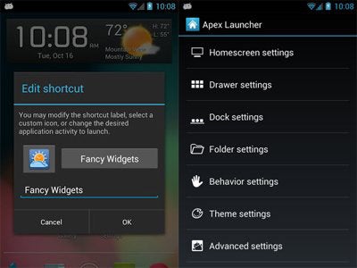 Apex Launcher for Android takes your customization even further.