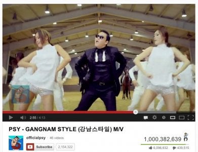 In a little over 5 months, Gangnam Style hit 1 billion views in December 2012