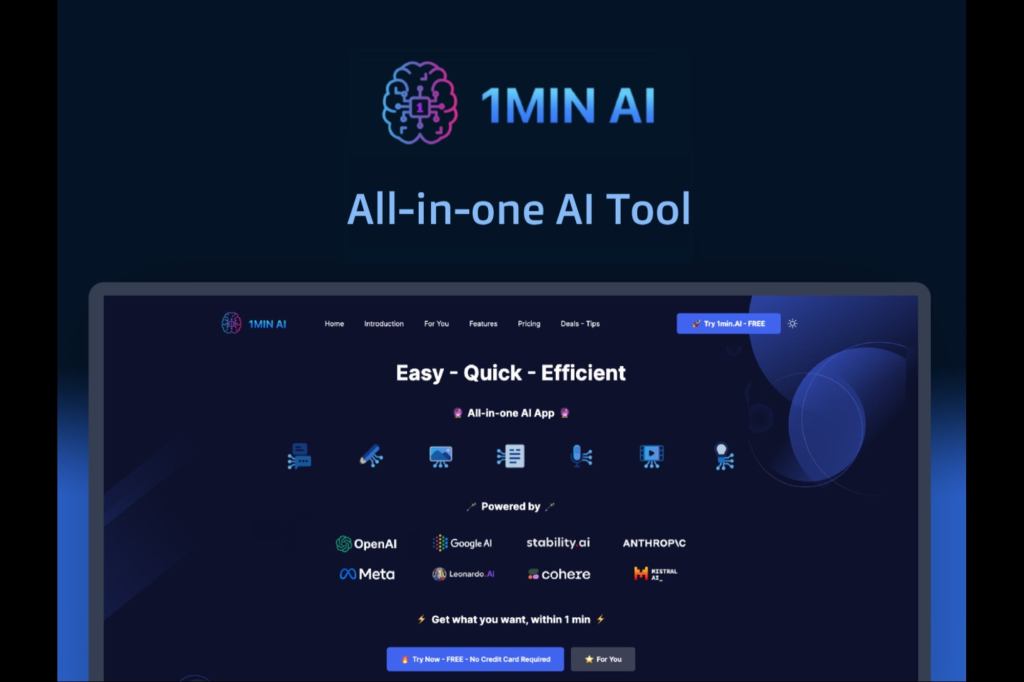 Save Big on AI Tools: 1min.AI's Advanced Plan Drops to $59.99