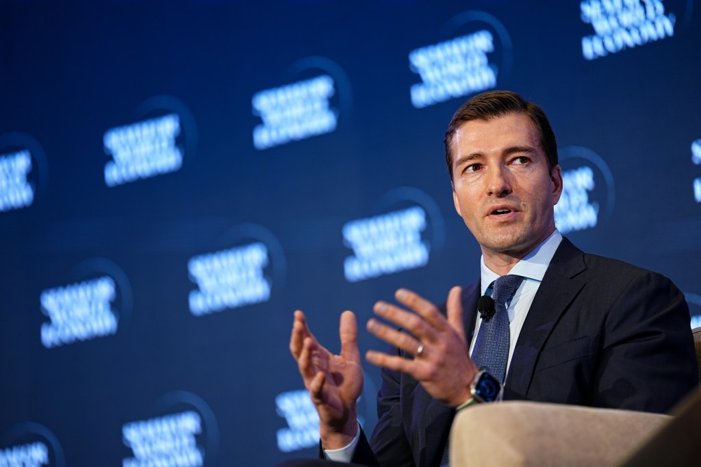 Alexander DiLeonardo, chief people officer at Citadel Securities, at the Semafor World Economy Summit during the International Monetary Fund (IMF) and World Bank Spring meetings in Washington, DC, US, on Thursday, April 16, 2026. The International Monetary Fund downgraded its growth projection for the year after the war in the Middle East triggered a major oil shock and included the possibility of a downturn if the conflict drags on and energy infrastructure is severally damaged. Photographer: Aaron Schwartz/Bloomberg