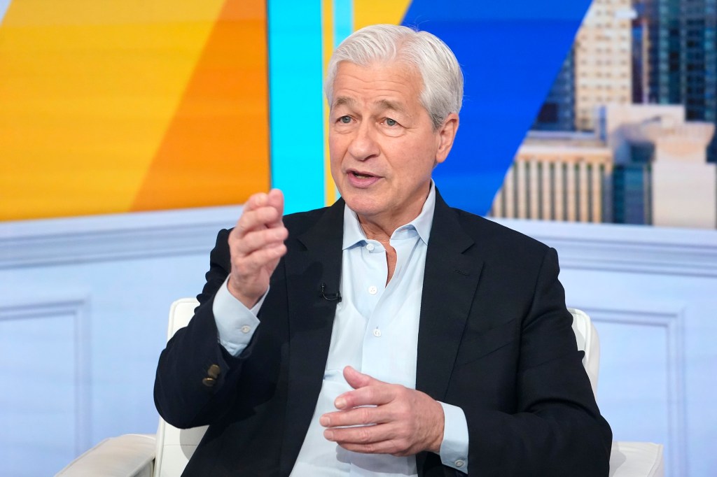 NEW YORK, NEW YORK - MARCH 31: JP Morgan Chase CEO Jamie Dimon visits "Fox & Friends" at Fox News Channel Studios on March 31, 2026 in New York City. (Photo by John Lamparski/Getty Images)