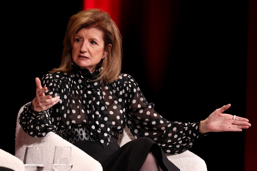 NEW YORK, NEW YORK - APRIL 22: Arianna Huffington speaks during the 2026 TIME100 Summit at Jazz at Lincoln Center on April 22, 2026 in New York City. (Photo by Jemal Countess/Getty Images for TIME)