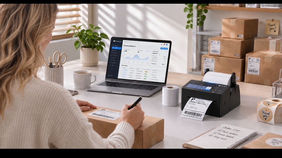 Phomemo Launches PM643, a 4×6 Touchscreen Thermal Printer That Takes On More of the Packing Workflow