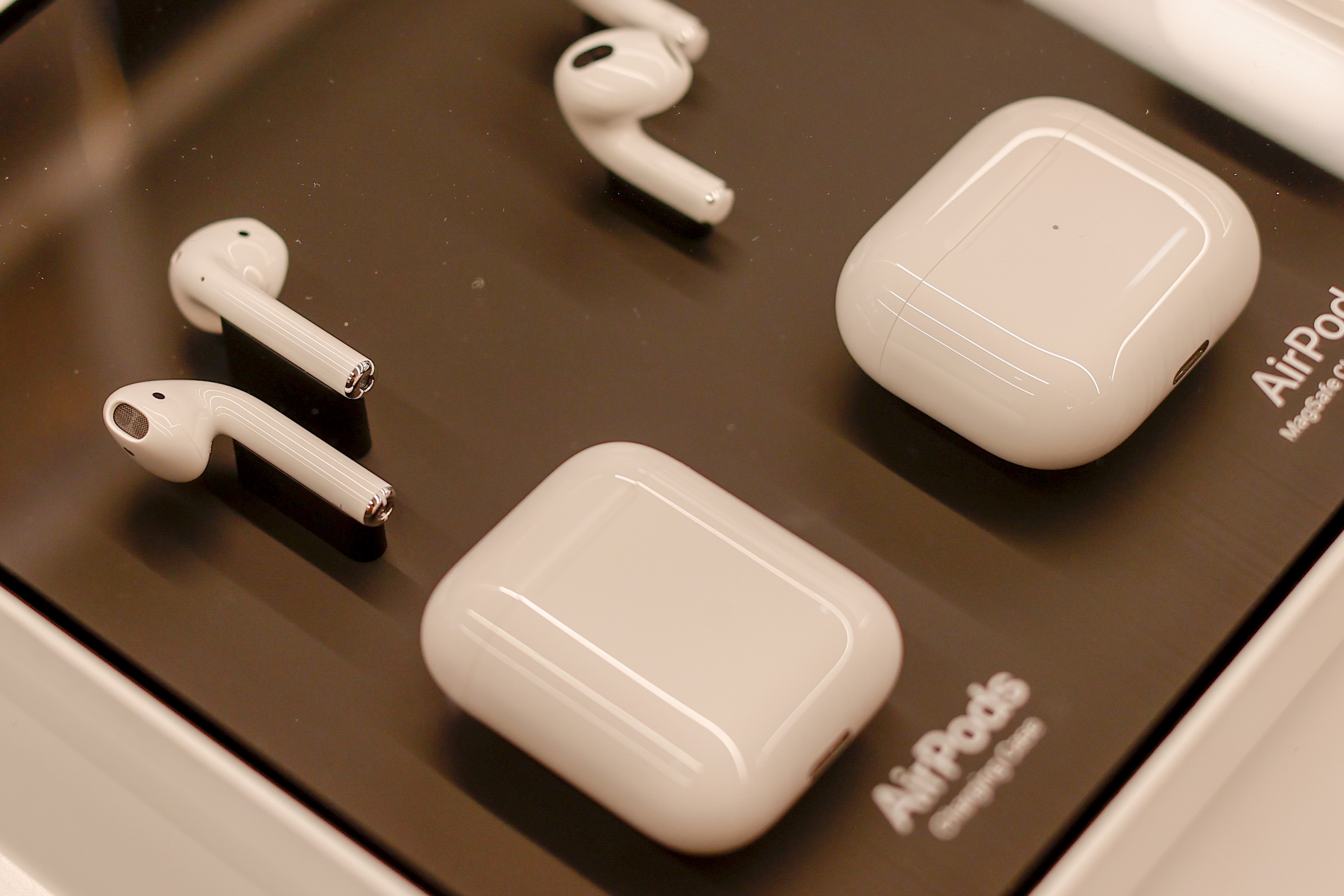 AirPods on display. Photo by Sefa Karacan/Anadolu Agency via Getty Images